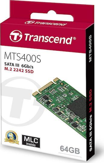 Transcend MTS400S SSD 64GB M.2 with SATA III Connection view 2