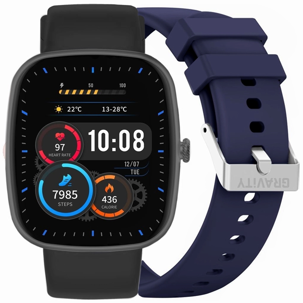 Gravity Smartwatch Black 2 Straps Gt18-9 προβολή 3