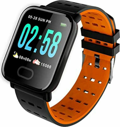 A6 46mm Smartwatch with Heart Rate Monitor (Orange)
