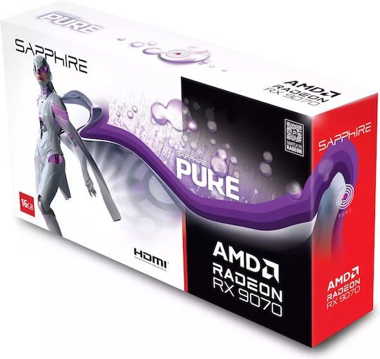 Sapphire Radeon RX 9070 16GB GDDR6 Pure Gaming OC Graphics Card vista 2