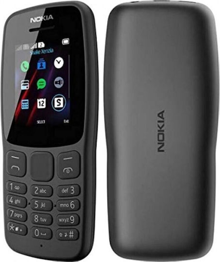 Nokia 106 (2018) Dual SIM Mobile with Buttons (English) Black view 3