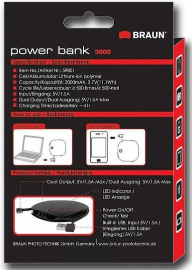 Braun Phototechnik Power Bank 3000mAh view 2