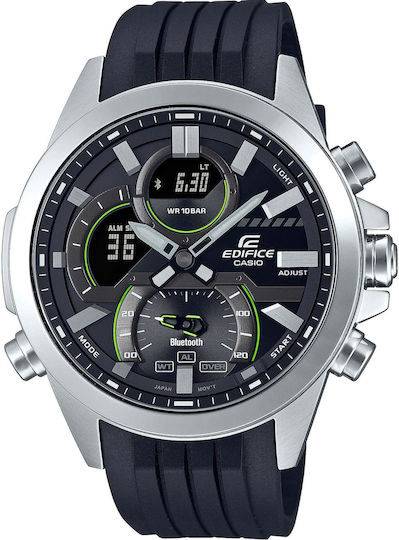 Casio ECB-30P-1AEF Stainless Steel Waterproof Smartwatch (Silver) view 1