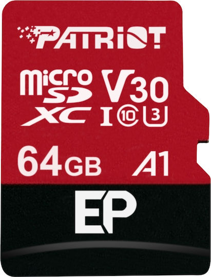 Patriot EP Series microSDXC 64GB U3 V30 A1 UHS-I 100MB/s with Adapter