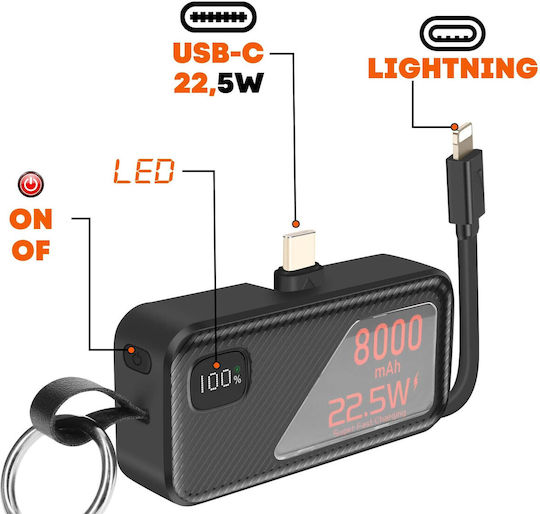 LinQ Power Bank 8000mAh 22.5W Black view 3