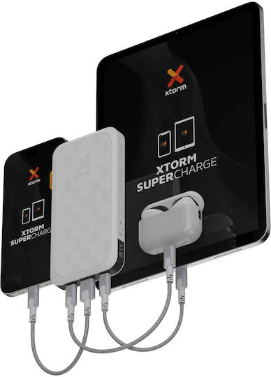 Xtorm Power Bank 10000mAh 20W with USB-A Port and 2 USB-C Ports White view 5
