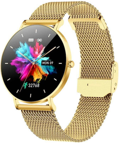 Manta Alexa 43mm Smartwatch with Heart Rate Monitor (Gold)
