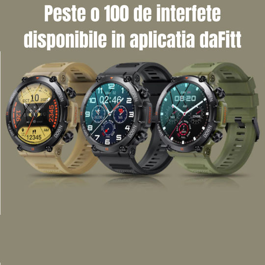 46mm Smartwatch with Heart Rate Monitor (Black) vue 7