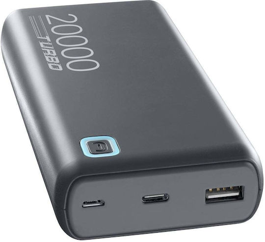 Cellular Line Essence Turbo Power Bank 20000mAh 20W with USB-A Port and USB-C Port Gray view 6