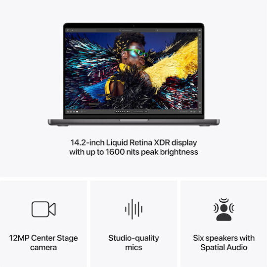 Apple MacBook Pro 14" (2024) 14.2" Retina Display 120Hz (M4-Pro 12-core/24GB/512GB SSD) Silver (US Keyboard) vue 3