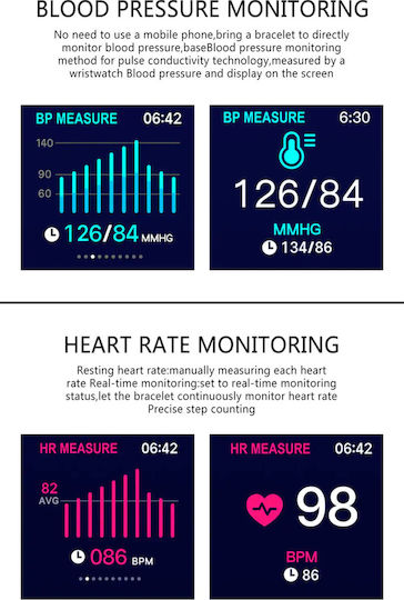 H30 Smartwatch with Heart Rate Monitor (Black) vue 5