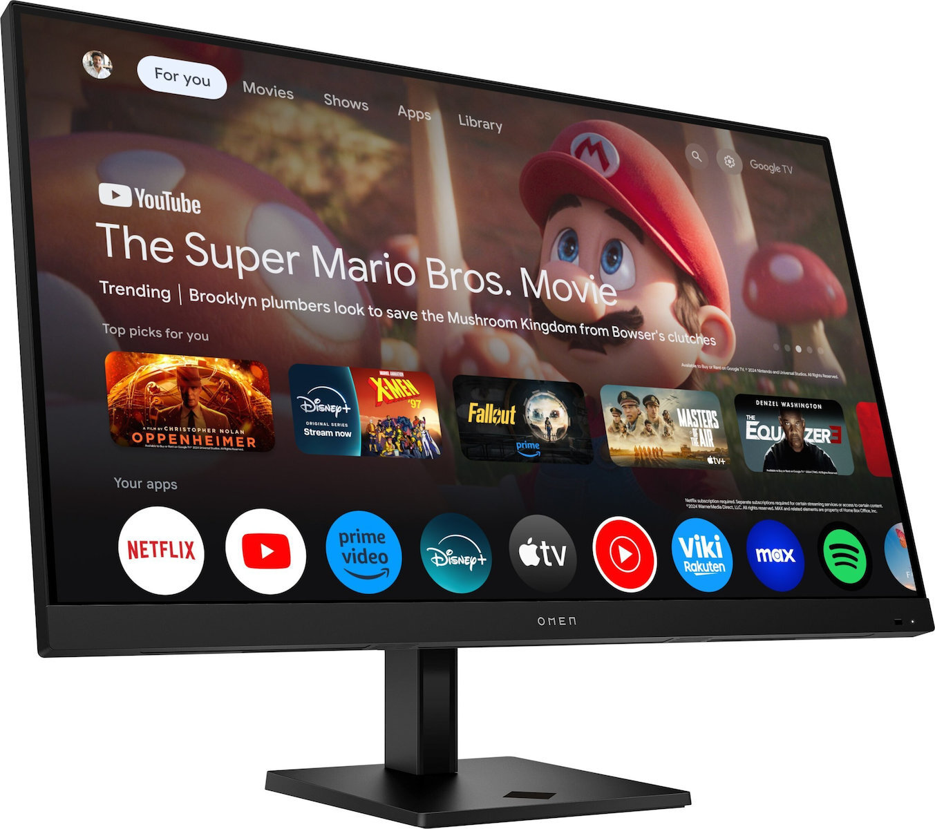 HP OMEN 32x Monitor 31.5" 4K 3840x2160 view 3