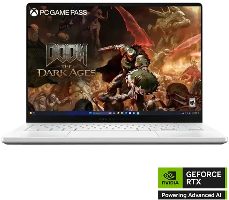 Asus ROG Zephyrus G14 GA403UM GA403UM-G14.R9HX4 14" OLED 120Hz (Ryzen 9-270/16GB/1TB SSD/GeForce RTX 5060/W11 Pro) Platinum White (US Keyboard) view 1