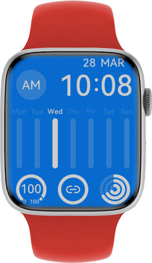 Daniel Klein DT8 Pro 45mm Smartwatch with Heart Rate Monitor (Red)