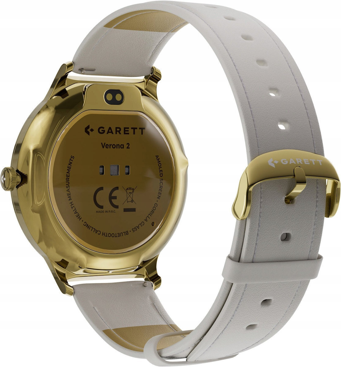 Garett Verona 2 Stainless Steel 43mm Smartwatch with Heart Rate Monitor (Gold) view 9