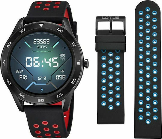 Lotus Watches L50013/4 48mm Smartwatch with Heart Rate Monitor (Black Red) view 2