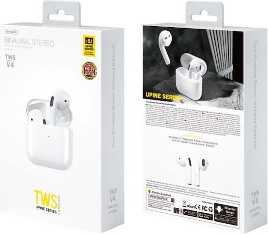 WK V4 In-ear Bluetooth Handsfree Earphones with Charging Case White view 4
