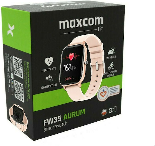 MaxCom FitGo FW35 Aurum Smartwatch with Heart Rate Monitor (Rose Gold) view 3