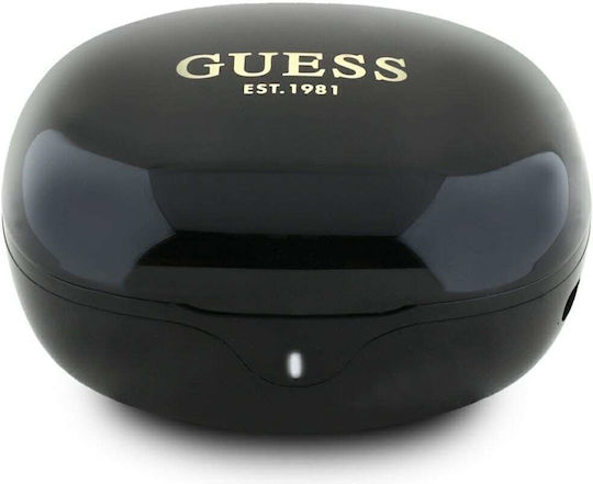Guess Glossy Classic Logo In-ear Bluetooth Handsfree Earphones with Charging Case Black view 5