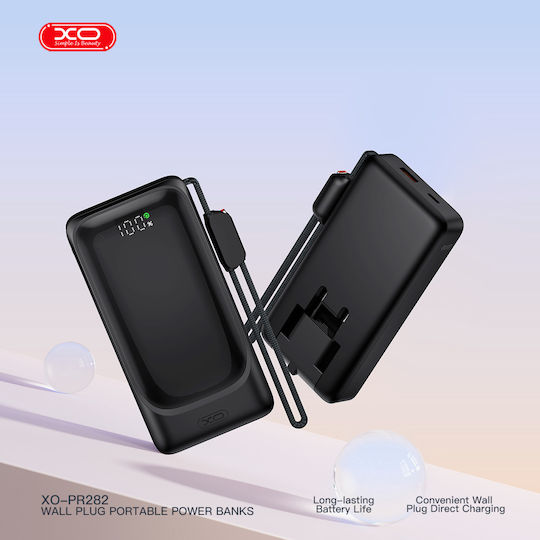 XO PR282 Power Bank 10000mAh 22.5W with USB-A Port and USB-C Port Black view 7