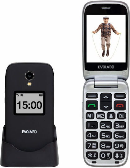 Evolveo Easyphone FP Single SIM Mobile with Large Buttons Black view 1