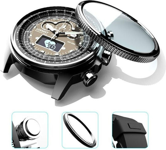 Lokmat Moka 02 Stainless Steel 46mm Waterproof Smartwatch (Black) vue 4