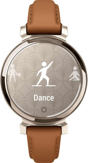 Garmin Lily 2 Classic Aluminium Waterproof Smartwatch with Heart Rate Monitor (Cream Gold with Tan Leather Band) view 5