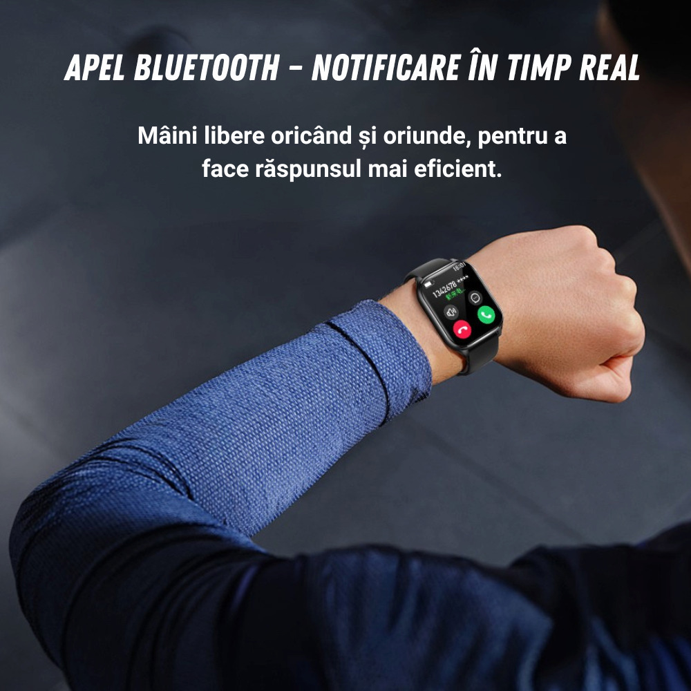 VortexIQ Smartwatch with Heart Rate Sensor Black Large view 7