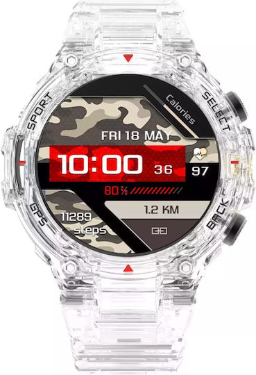 DAS.4 Smartwatch with Heart Rate Monitor (Transparent)