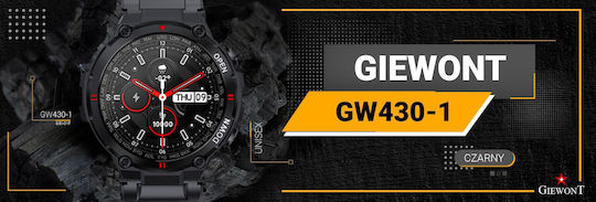 Giewont 430-1 Smartwatch with Heart Rate Monitor (Black) view 9