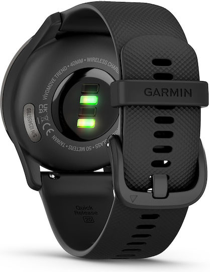 Garmin vívomove Trend Stainless Steel 40mm Waterproof Smartwatch with Heart Rate Monitor (Black) view 7