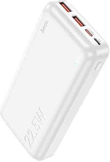 Hoco J101A Astute Power Bank 20000mAh 20W with 2 USB-A Ports and USB-C Port Power Delivery White