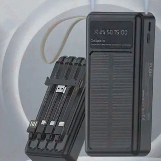 KLGO KP-96 Solar Power Bank 20000mAh with 2 USB-A Ports Black view 4