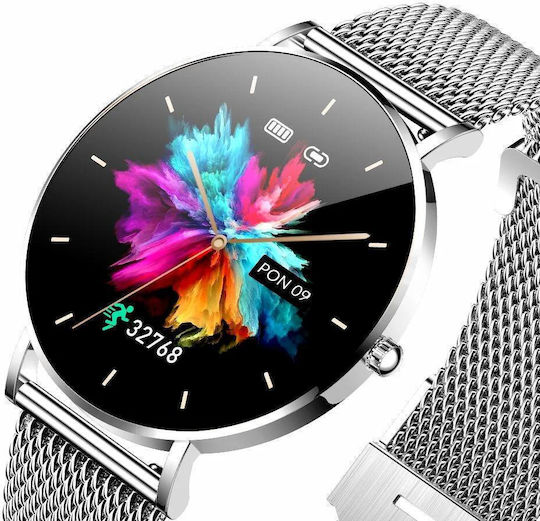 Manta Alexa Smartwatch with Heart Rate Monitor (Silver) view 3