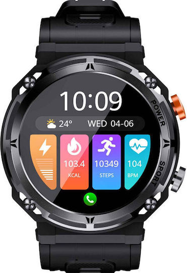 Jaga JS14 Pro Smartwatch with Heart Rate Monitor (Black)