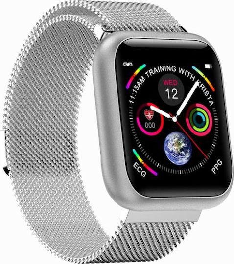 F11 Smartwatch with Heart Rate Monitor (Silver) vue 8