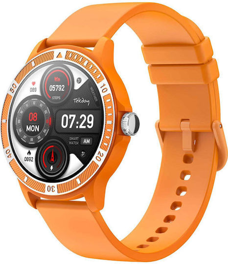 Tekday 656528 42mm Smartwatch with Heart Rate Monitor (Orange) view 2