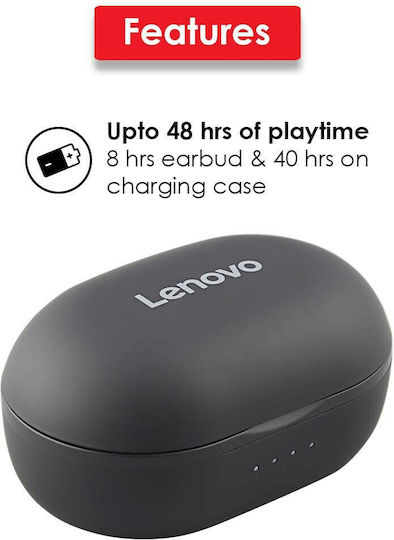 Lenovo HT10 In-ear Bluetooth Handsfree Earphones with Sweat Resistance and Charging Case Black vue 4