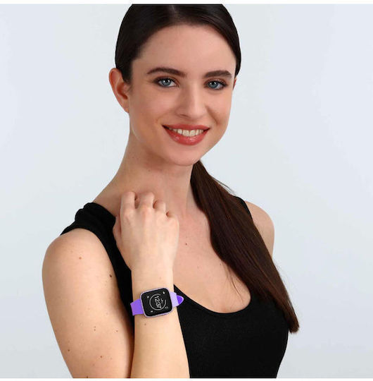 Morellato M-01 Stainless Steel Smartwatch with Heart Rate Monitor (Purple) view 2