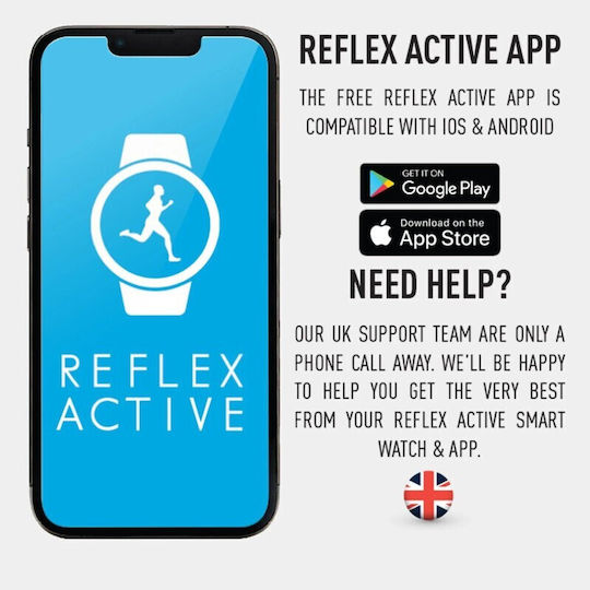 Reflex Active Series 03 38mm Smartwatch with Heart Rate Monitor (Grey & Blue Butterfly) vue 3