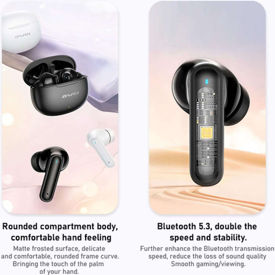 Awei T71 In-ear Bluetooth Handsfree Earphones with Sweat Resistance and Charging Case Black view 4