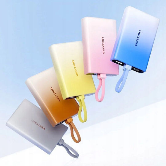Vention Power Bank 10000mAh 22.5W with USB-A Port and USB-C Port Gold view 7