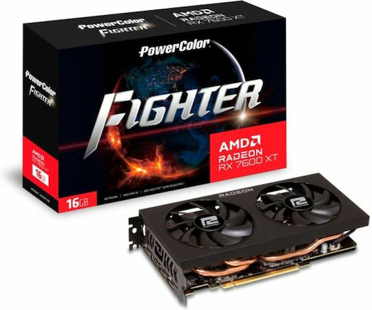 PowerColor Radeon RX 7600 XT 16GB GDDR6 Fighter Graphics Card vue 4