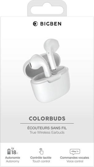 Bigben Interactive In-ear Bluetooth Handsfree Earphones with Charging Case White view 5