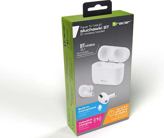 Tracer T4 In-ear Bluetooth Handsfree Earphones with Charging Case Beige vista 3