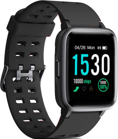 Ideal Black Viber Smartwatch Fitness Bracelet 1.3" Tft-lcd Screen 8 Built-in Sports Modes Dynamic Heart Rate Sleep Monitoring Sedentary Reminder 5atm Waterproof Gps Black view 1
