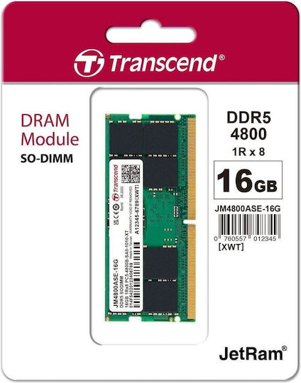 Transcend DDR5 with Module 1x16GB and Speed 4800 for Laptop JM4800ASE-16G vista 4