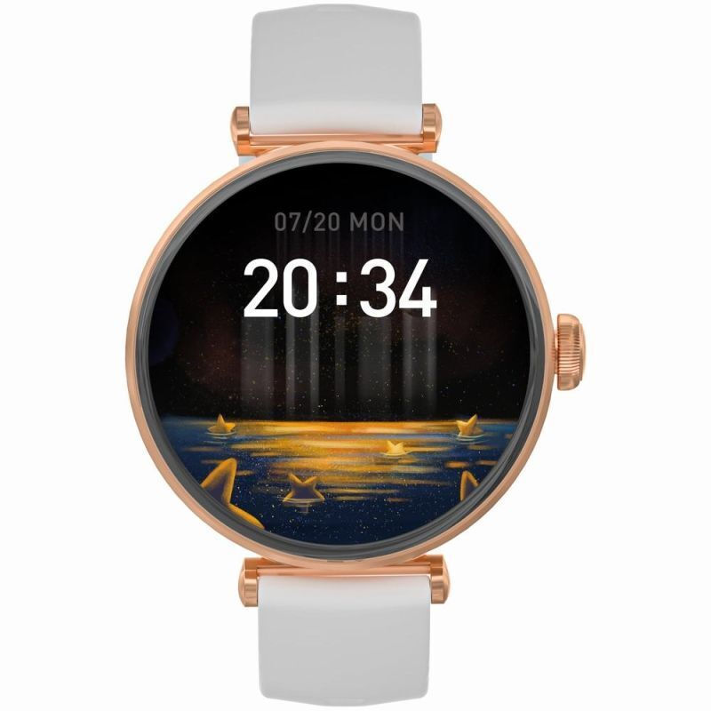 Smartwatch Gravity Rose Gold White 2 Straps Gt26-2 góc nhìn 5