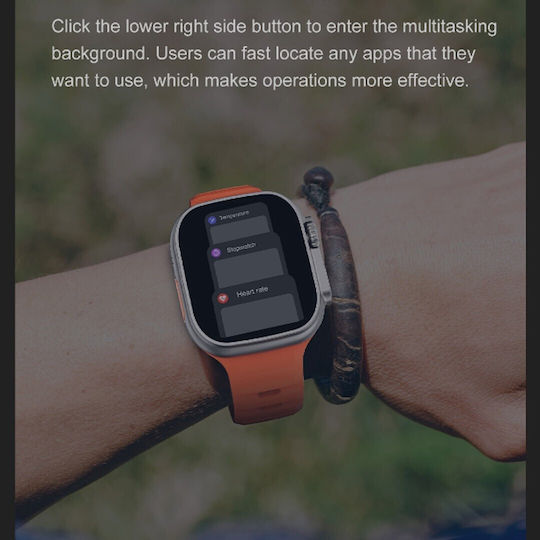 DT NO.1 DT8 Ultra Aluminium 43mm Smartwatch with Heart Rate Monitor (Orange) view 4