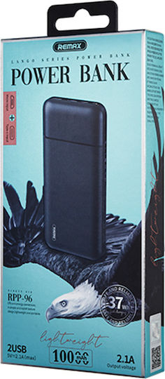 Remax RPP-96 Power Bank 10000mAh with 2 USB-A Ports Black vue 2